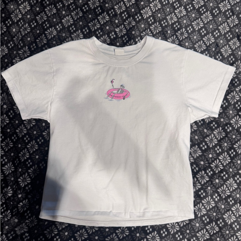 Vibe White Pink Short Sleeve Tee
